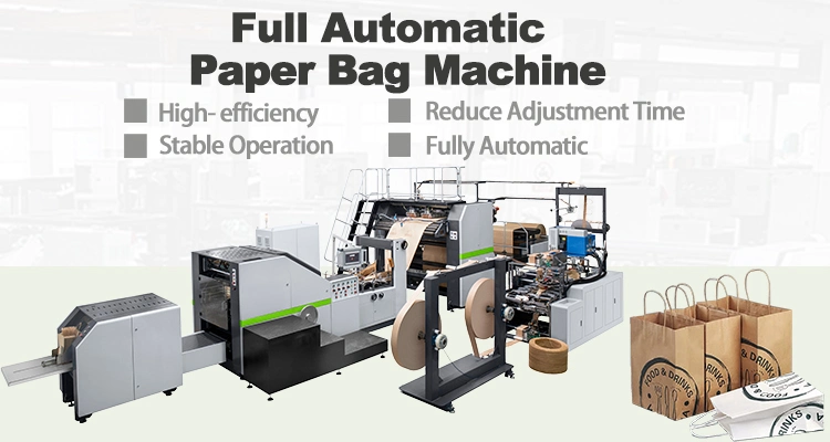 Full Auto Kraft Paper Bag Machinery Rokin Brand Paper Kraft Bag Making Machine Shopping Bag Machine Shopping Paper Bag Machine